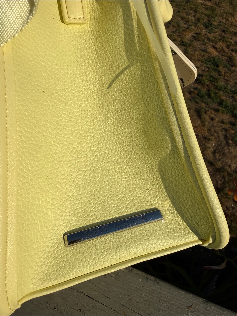 Steve Madden Pale Yellow Mini Crossbody Tote - Picture 11 of 12